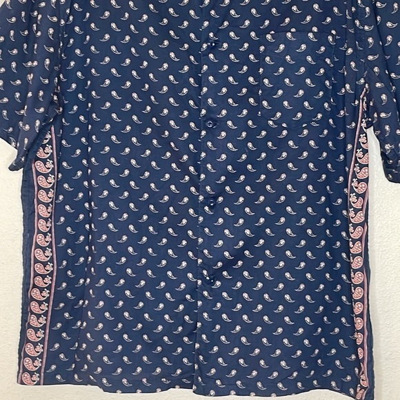 The Golden State Japanese Brand Remi Relief Paisley Short Sleeve Navy Shirt L - Picture 2 of 7